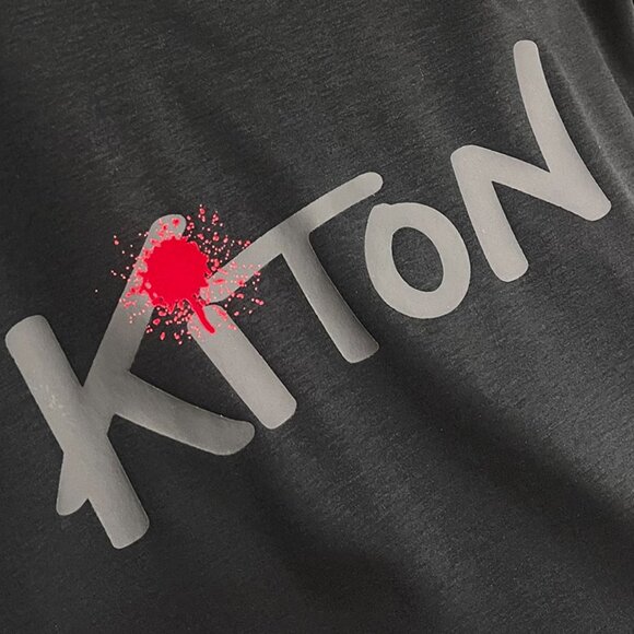 Kiton Black Round Neck Short Sleeve T-Shirt - Picture 4 of 7